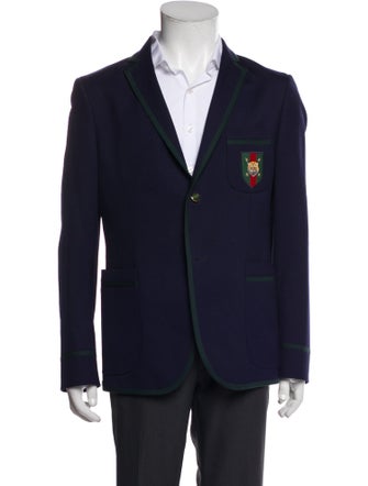 Gucci Web Accent Embroidered Accent Blazer