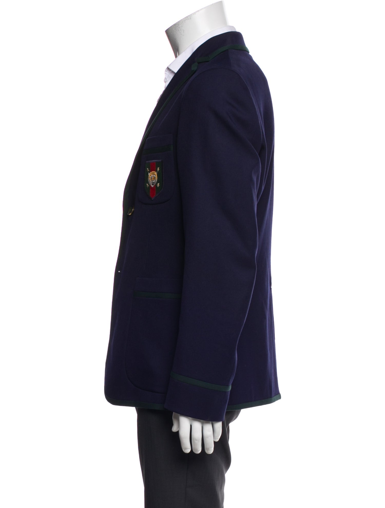 Gucci Web Accent Embroidered Accent Blazer