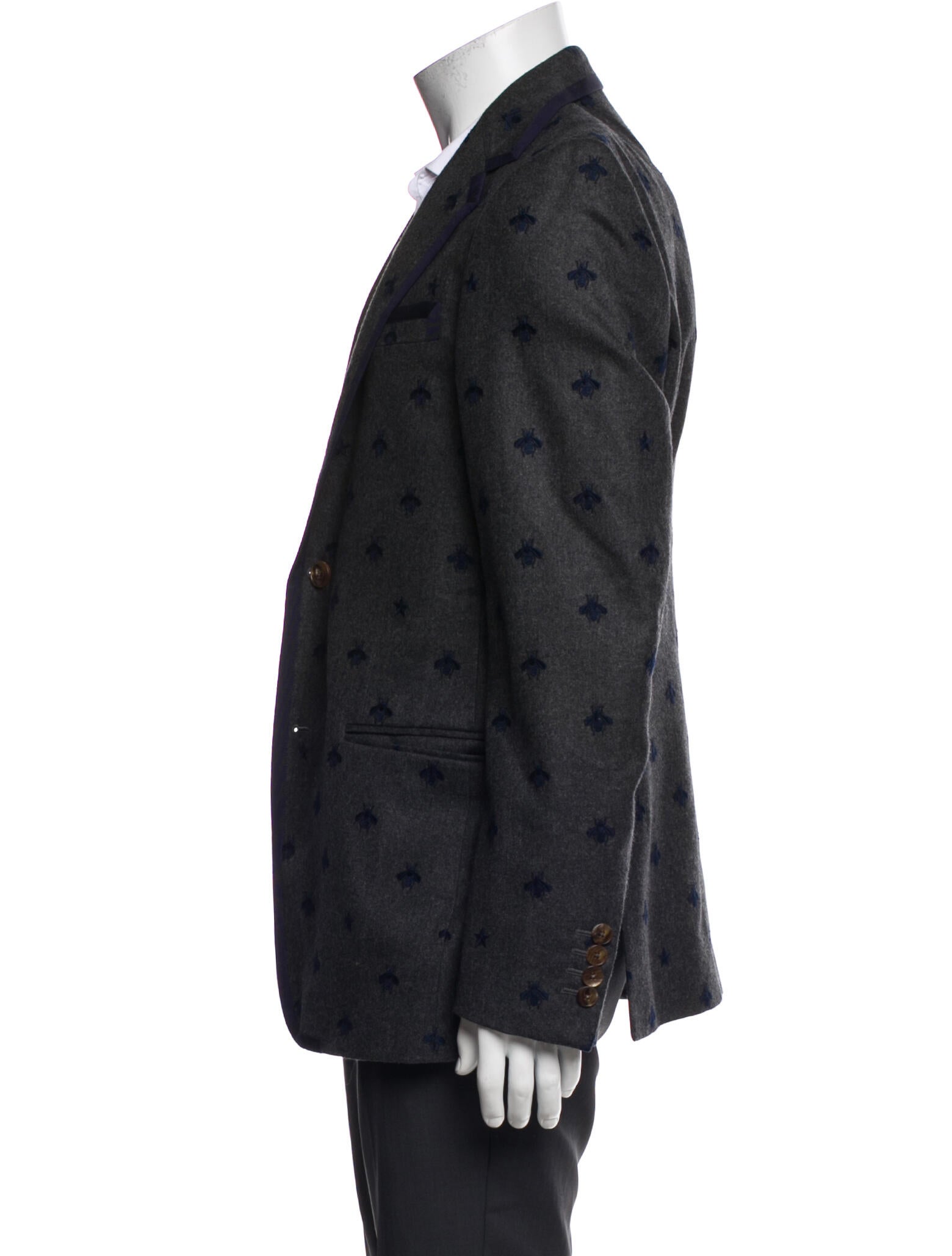 Gucci Bee Accent Wool Blazer