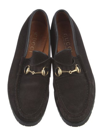 Gucci 1955 Horsebit Accent Suede Dress Loafers