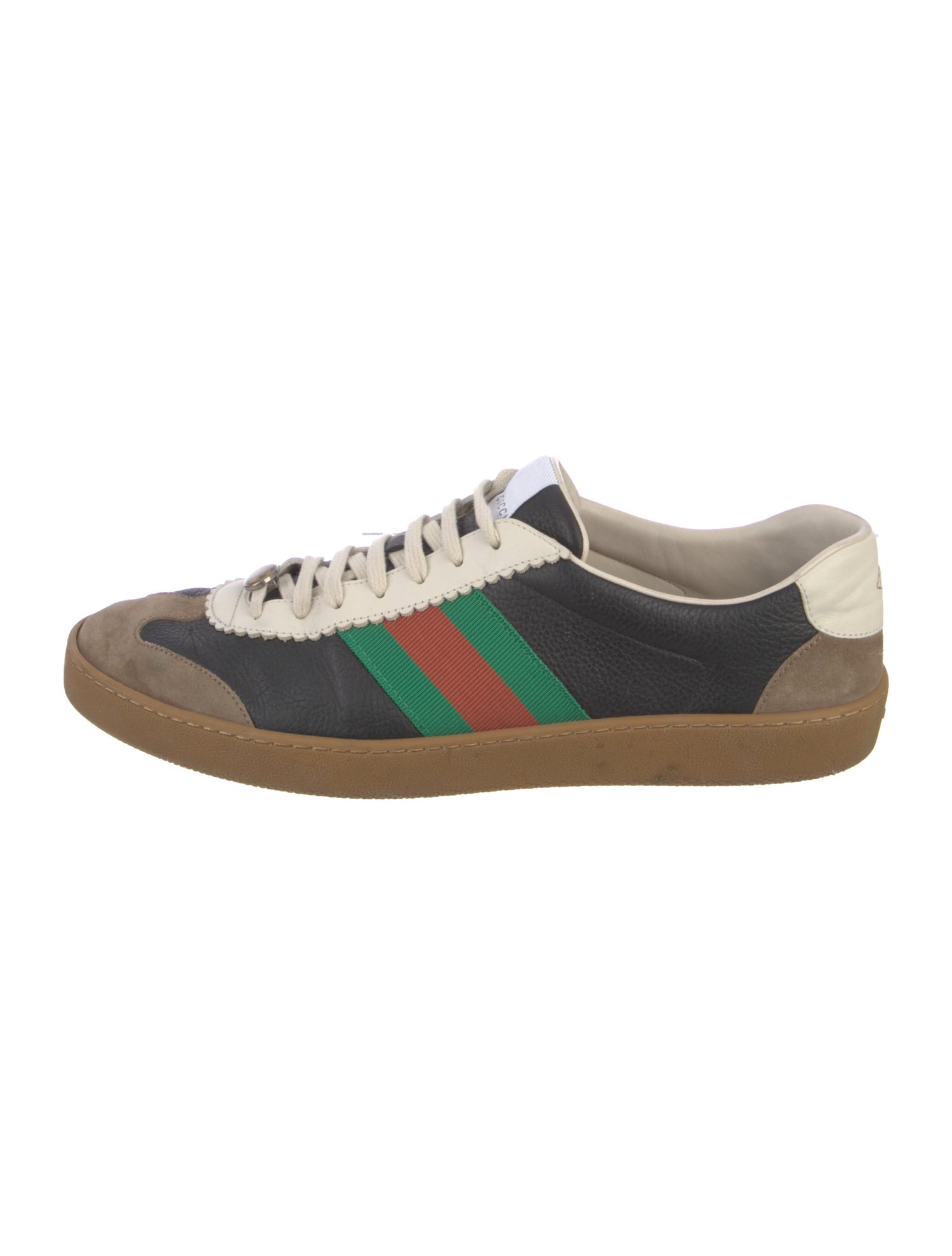 Gucci Web Accent Leather Sneakers