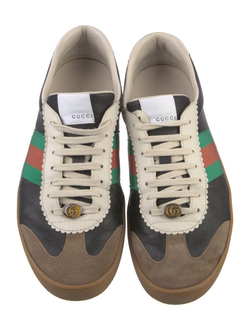 Gucci Web Accent Leather Sneakers