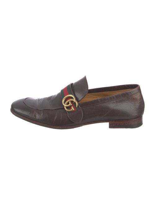 Gucci Web Accent Leather Dress Loafers