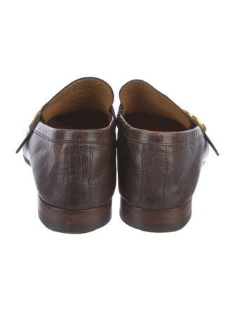 Gucci Web Accent Leather Dress Loafers
