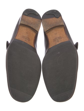 Gucci Web Accent Leather Dress Loafers