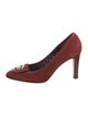 Gucci Web Accent Suede Pumps