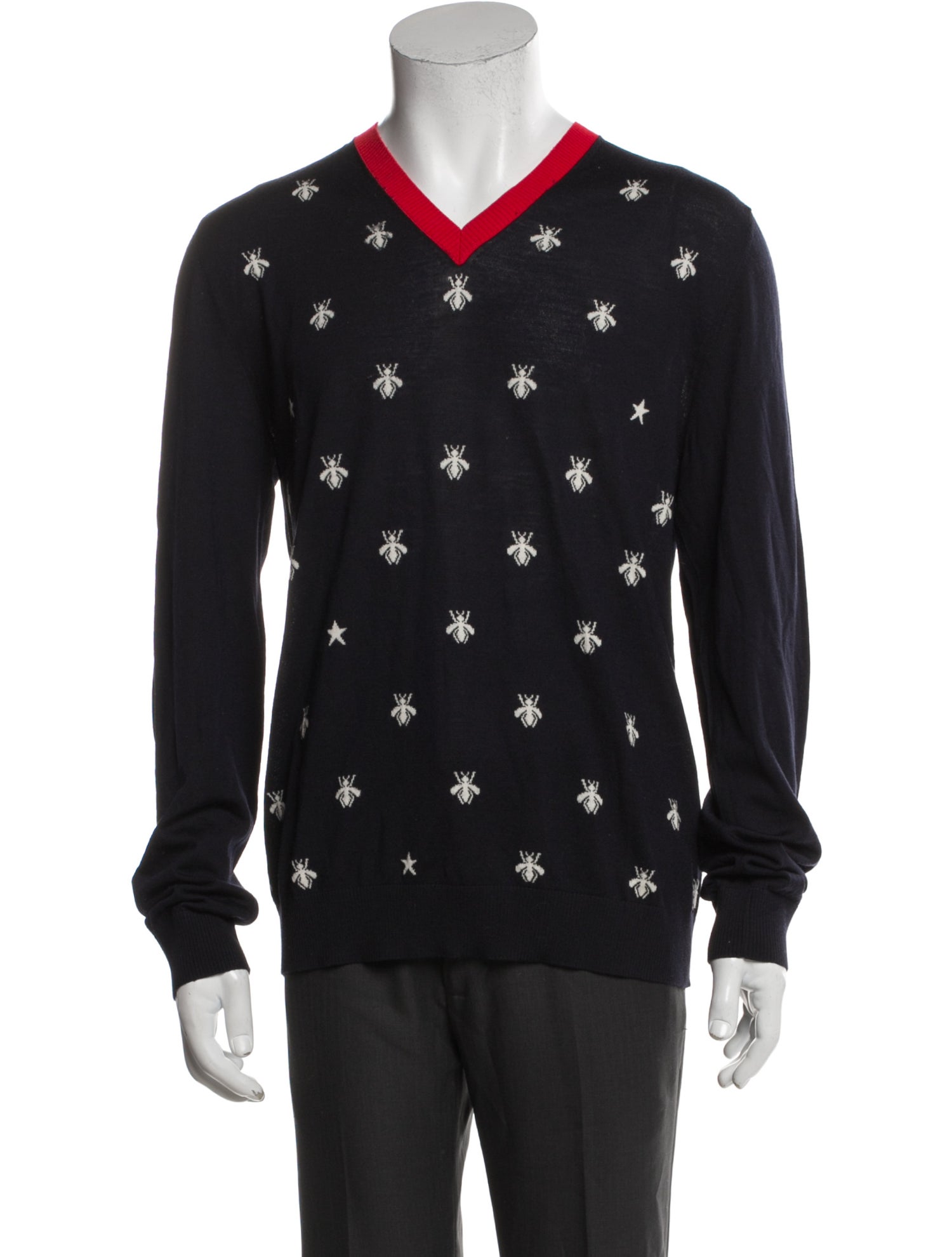 Gucci Bee Accent Wool Pullover