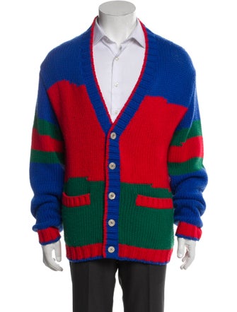 Gucci Wool Colorblock Pattern Cardigan