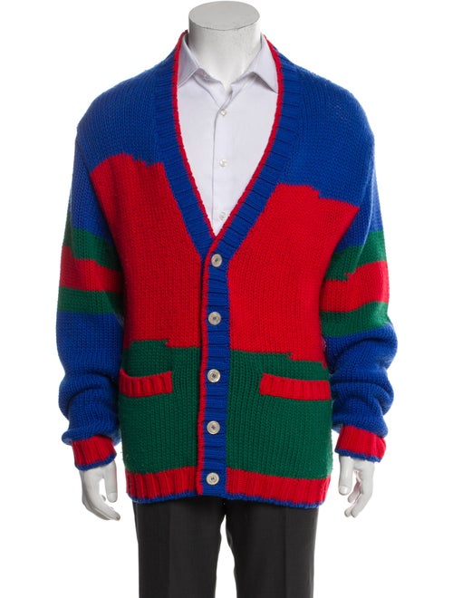 Gucci Wool Colorblock Pattern Cardigan