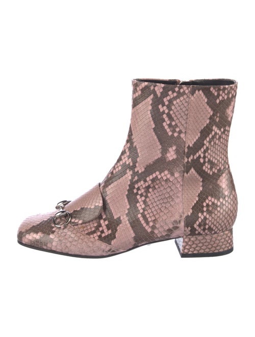 Gucci Horsebit Accent Snakeskin Boots