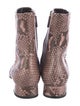 Gucci Horsebit Accent Snakeskin Boots