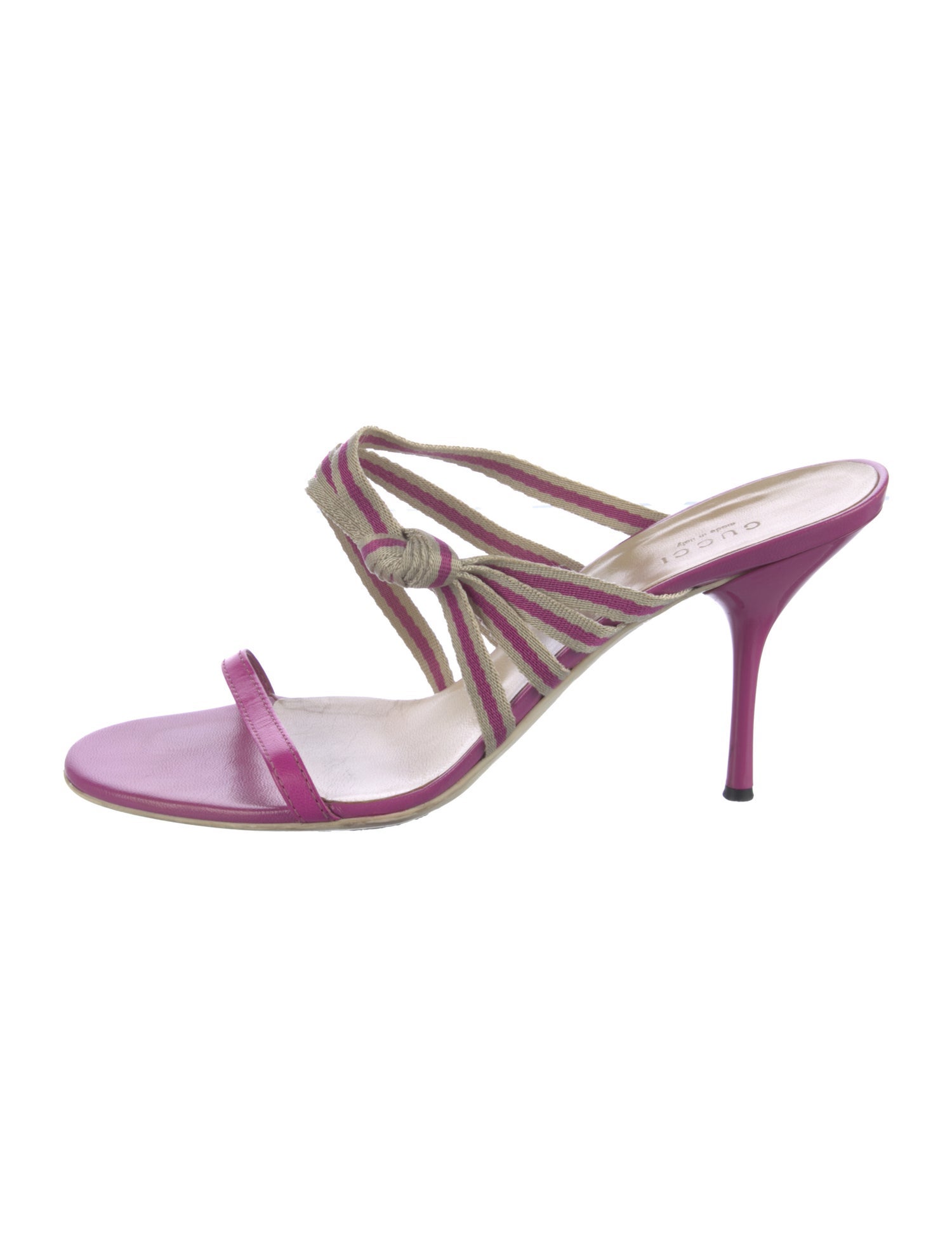 Gucci Leather Striped Slides