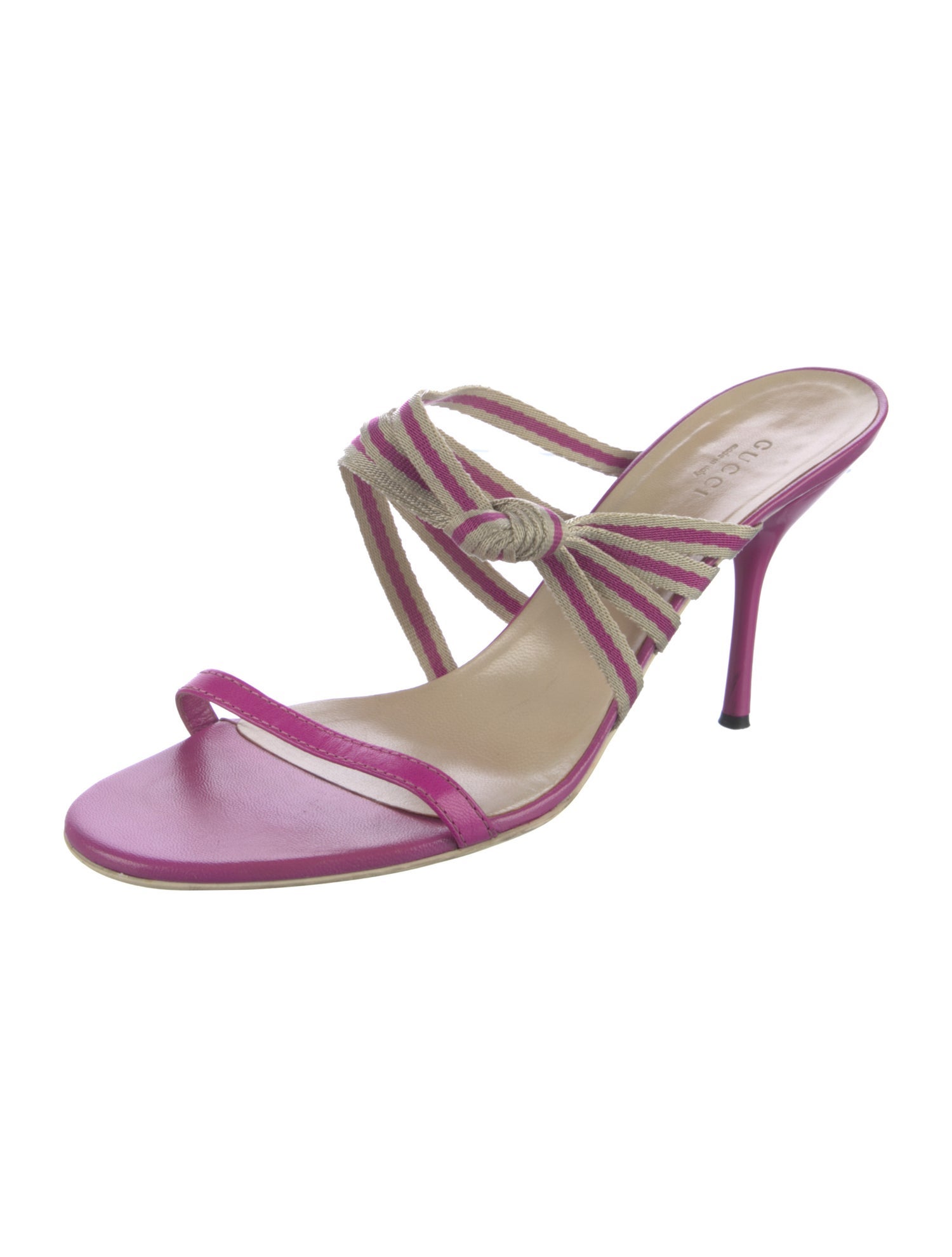 Gucci Leather Striped Slides