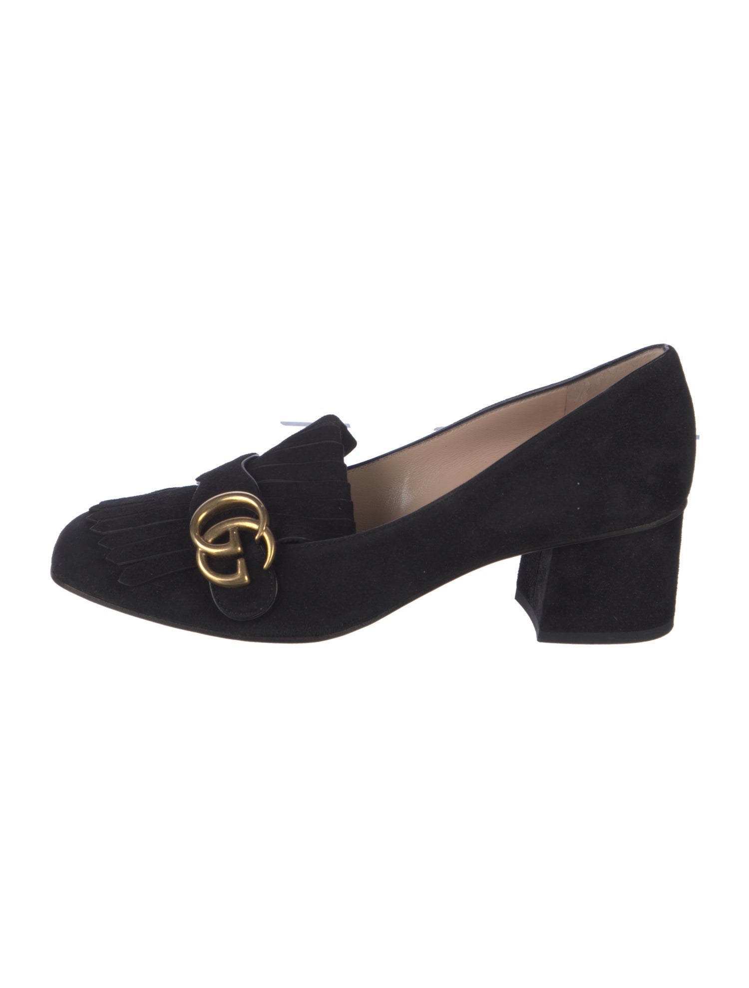 Gucci Double G Logo Suede Pumps