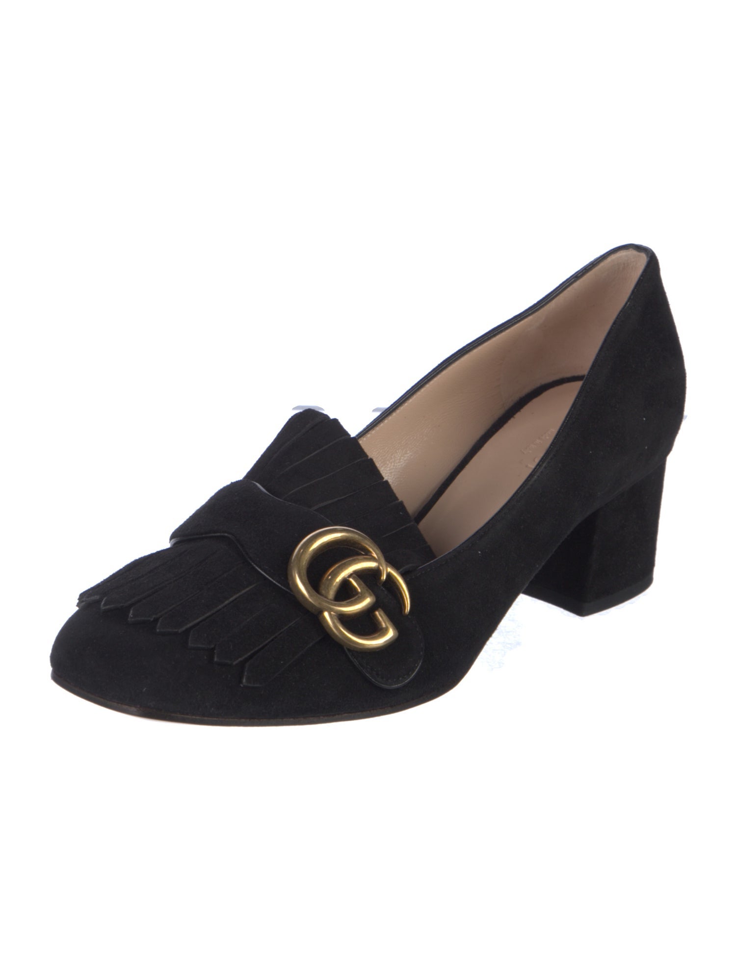 Gucci Double G Logo Suede Pumps