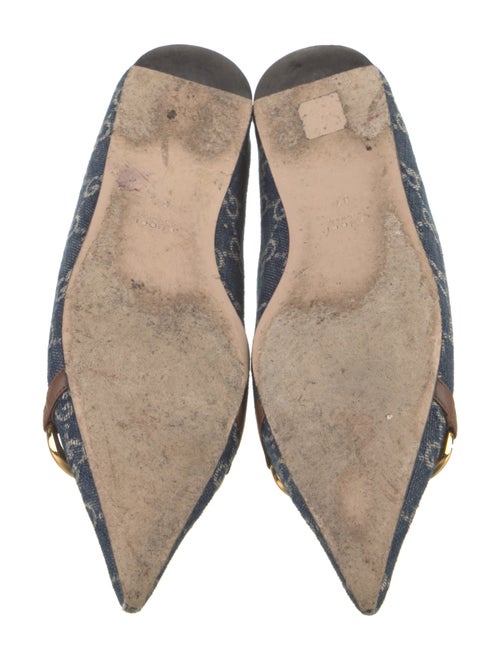 Gucci GG Canvas Denim Mary Jane Flats