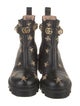 Gucci Double G Logo Leather Combat Boots