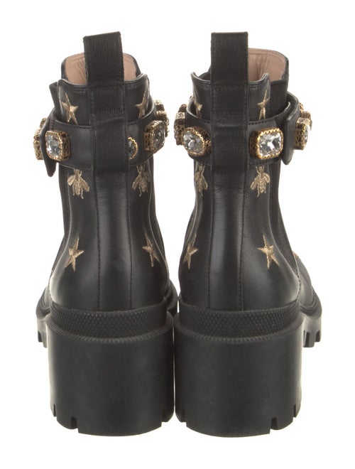 Gucci Double G Logo Leather Combat Boots