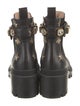Gucci Double G Logo Leather Combat Boots