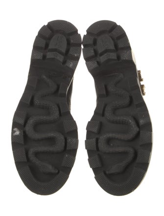 Gucci Double G Logo Leather Combat Boots