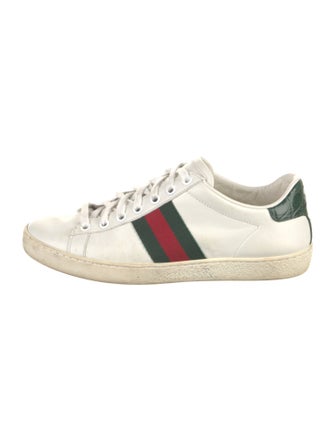 Gucci Web Accent Leather Sneakers