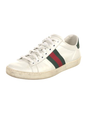 Gucci Web Accent Leather Sneakers