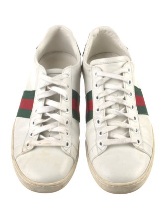 Gucci Web Accent Leather Sneakers