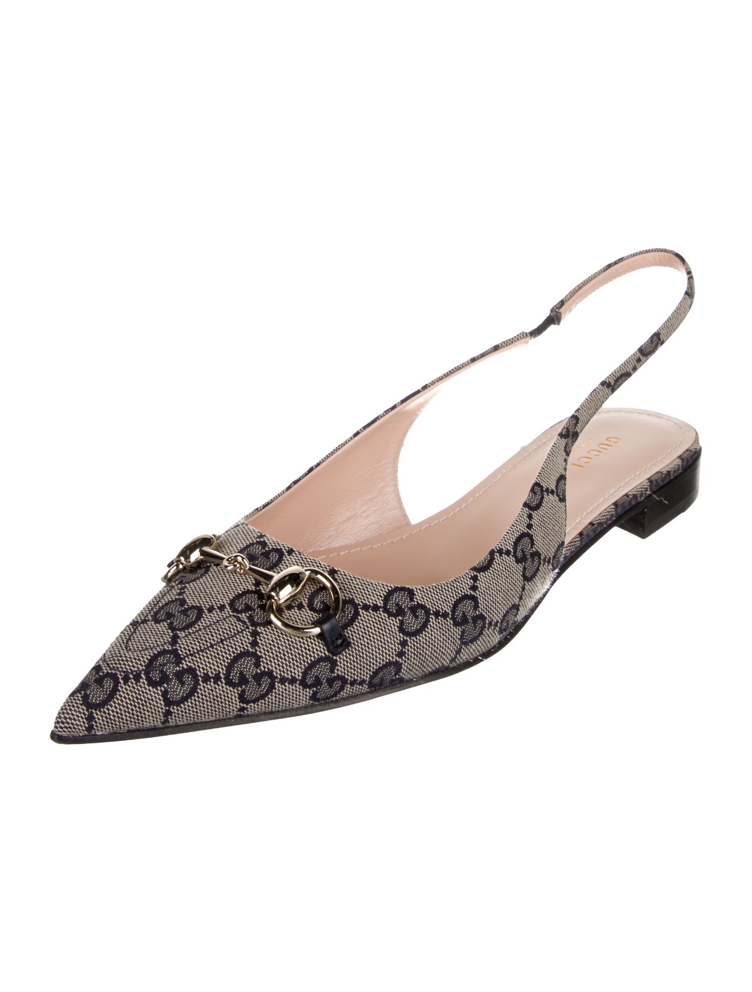 Gucci GG Canvas Canvas Slingback Flats w/ Tags