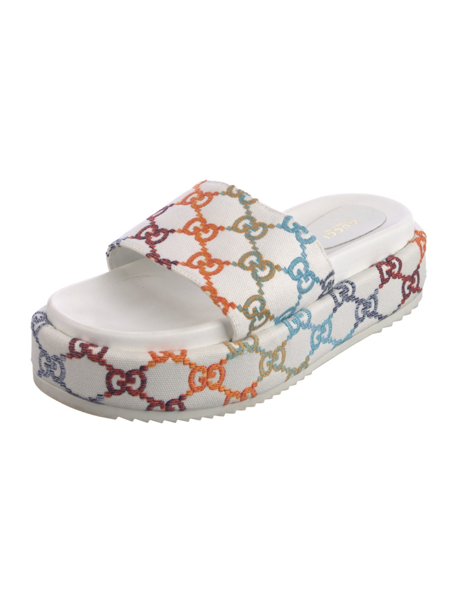 Gucci Canvas Printed Slides