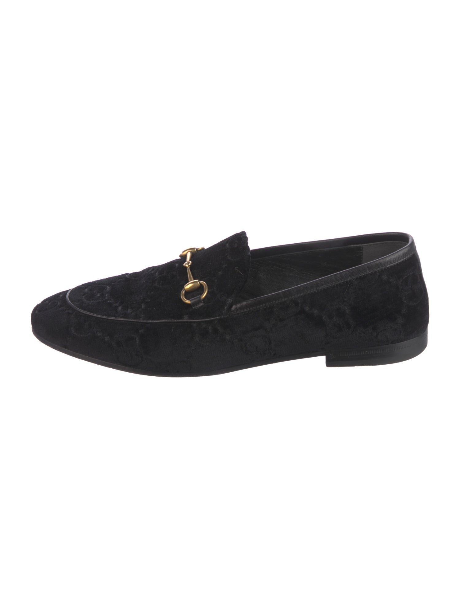 Gucci Horsebit Accent Velvet Loafers