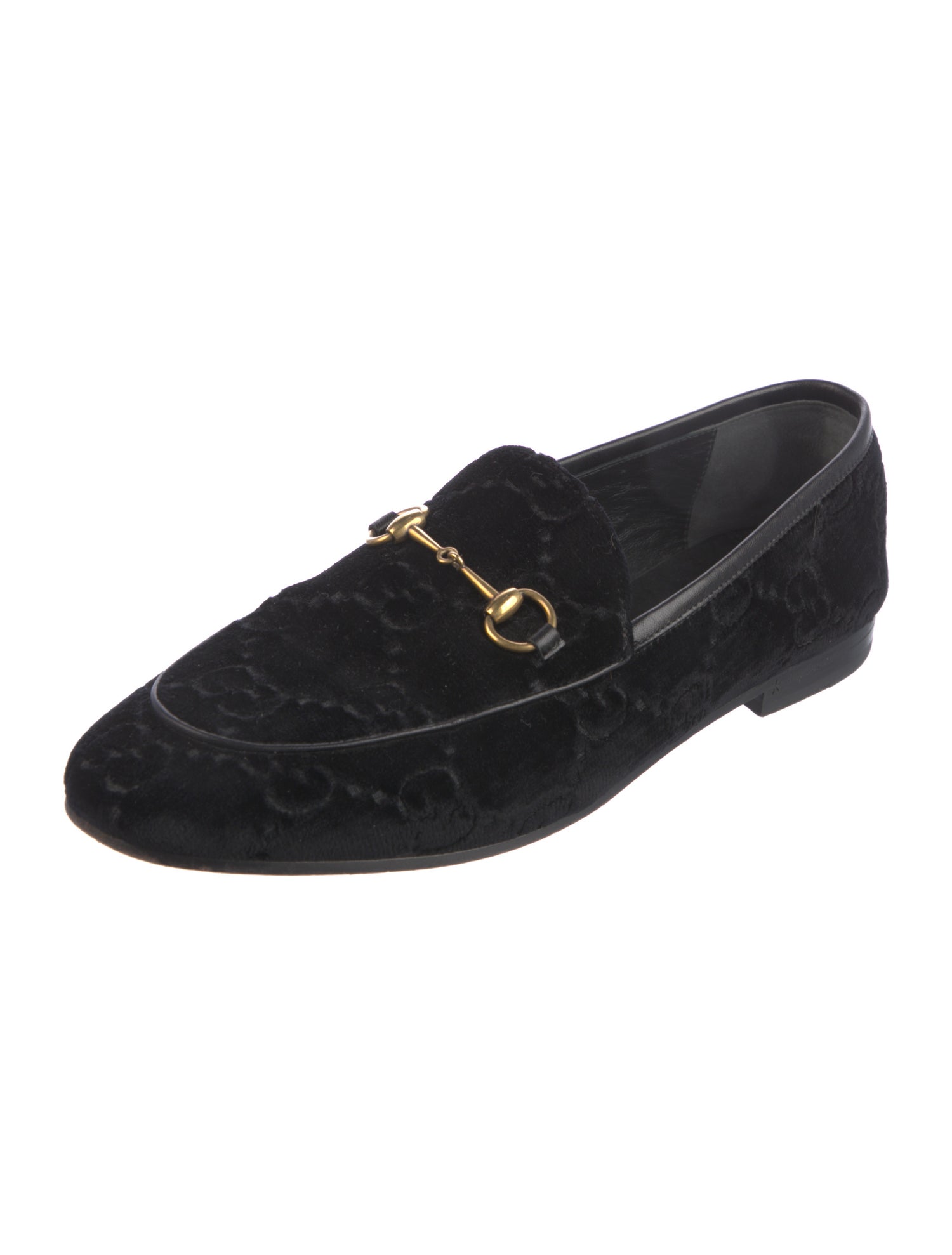 Gucci Horsebit Accent Velvet Loafers