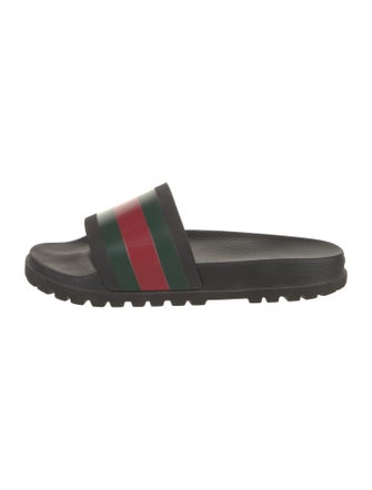 Gucci Web Accent Rubber Slides