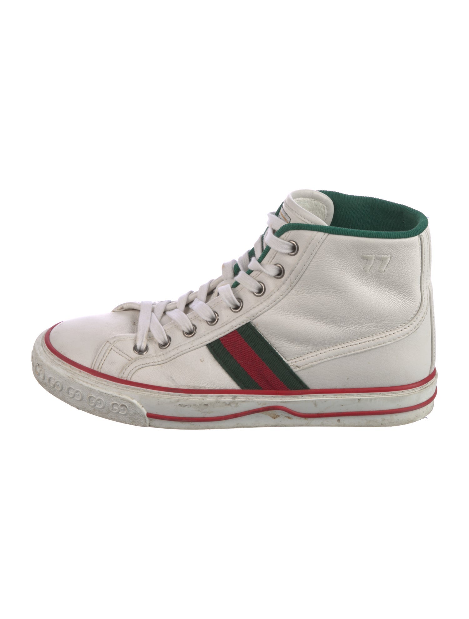 Gucci Web Accent Leather Sneakers