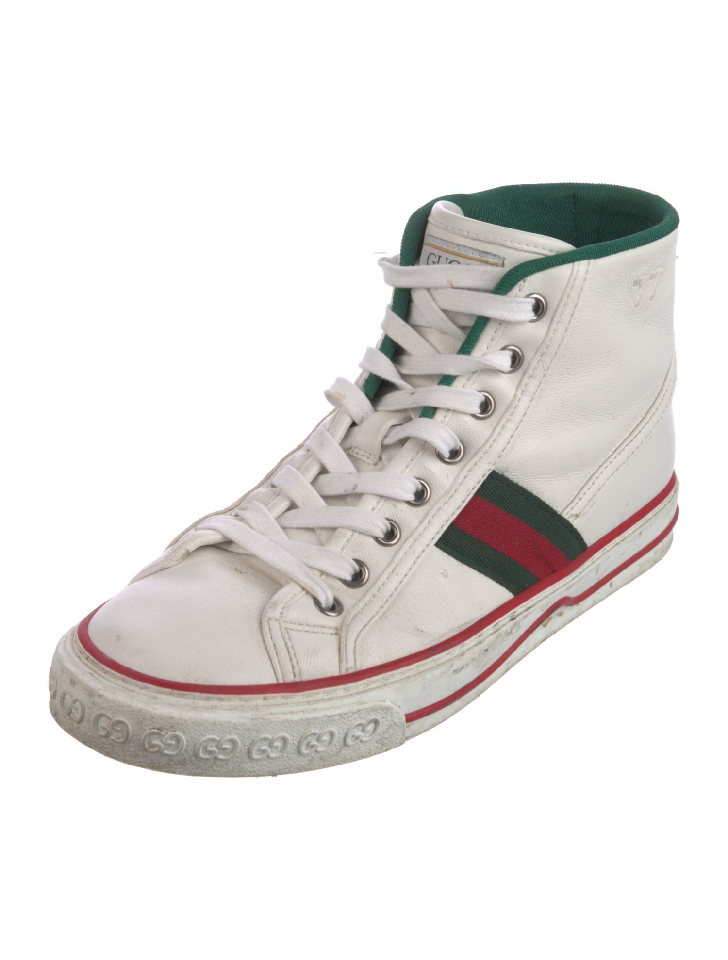 Gucci Web Accent Leather Sneakers