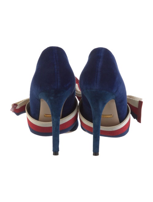 Gucci Sylvie Web Accent Velvet Pumps