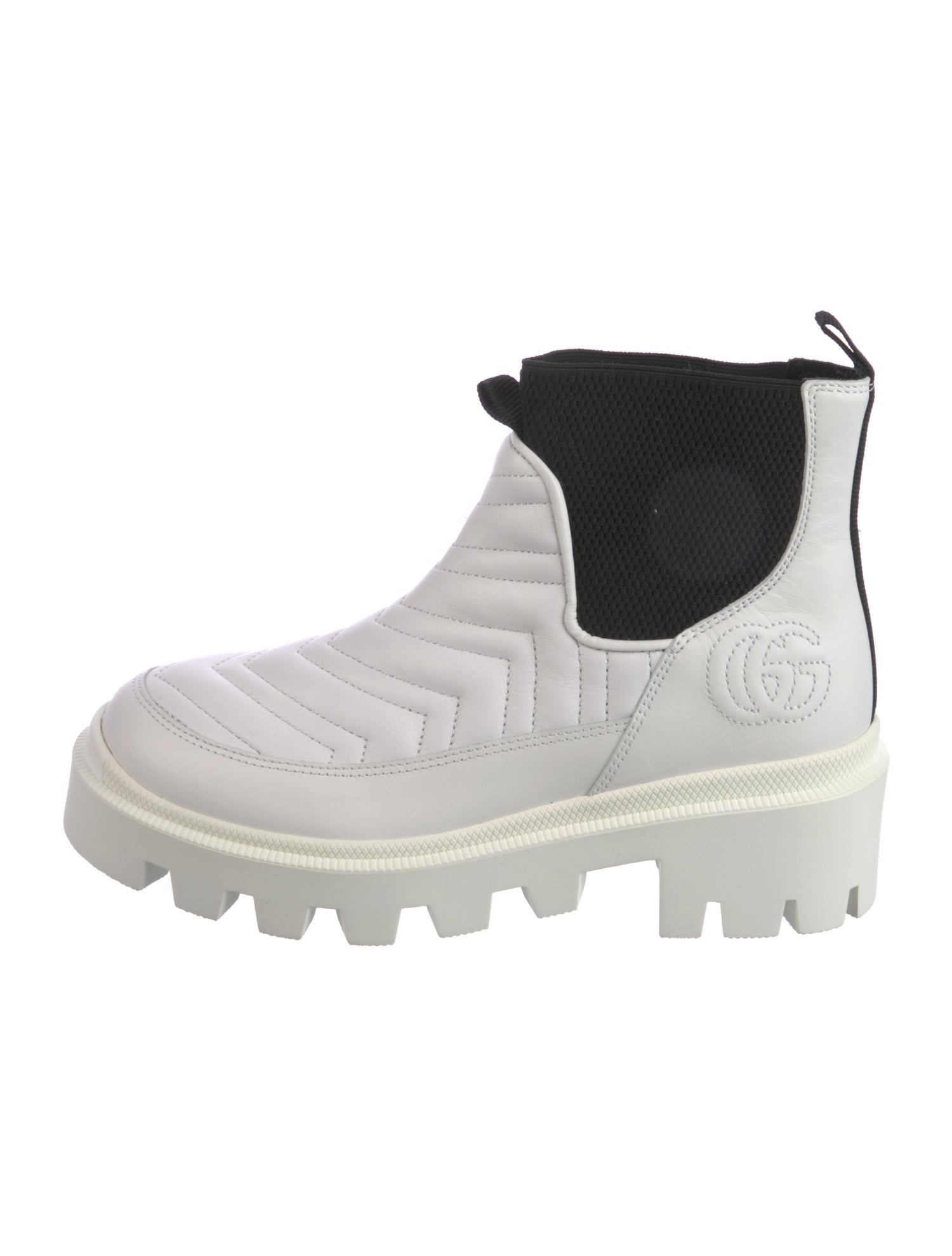 Gucci Double G Logo Leather Chelsea Boots