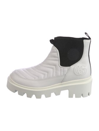 Gucci Double G Logo Leather Chelsea Boots