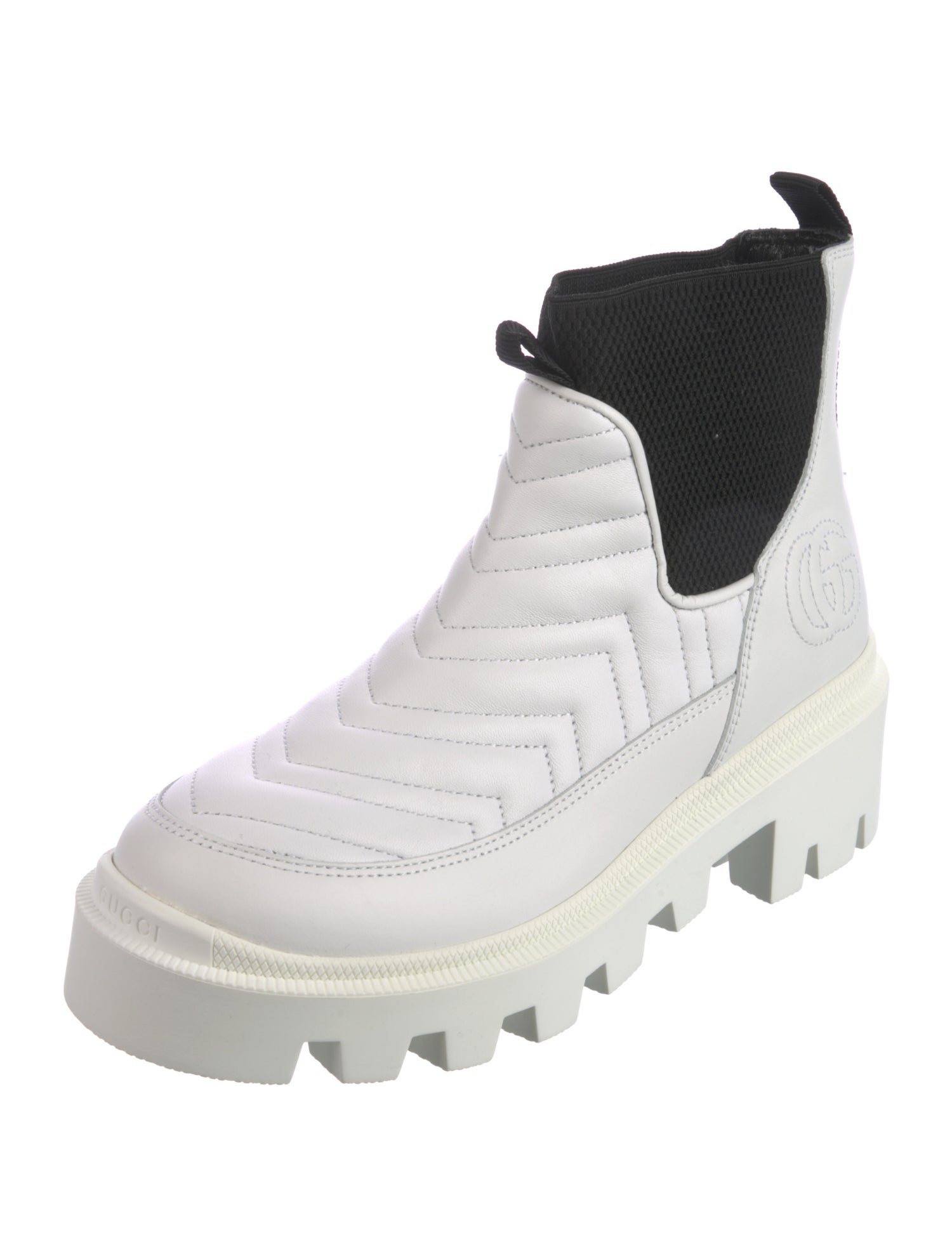 Gucci Double G Logo Leather Chelsea Boots