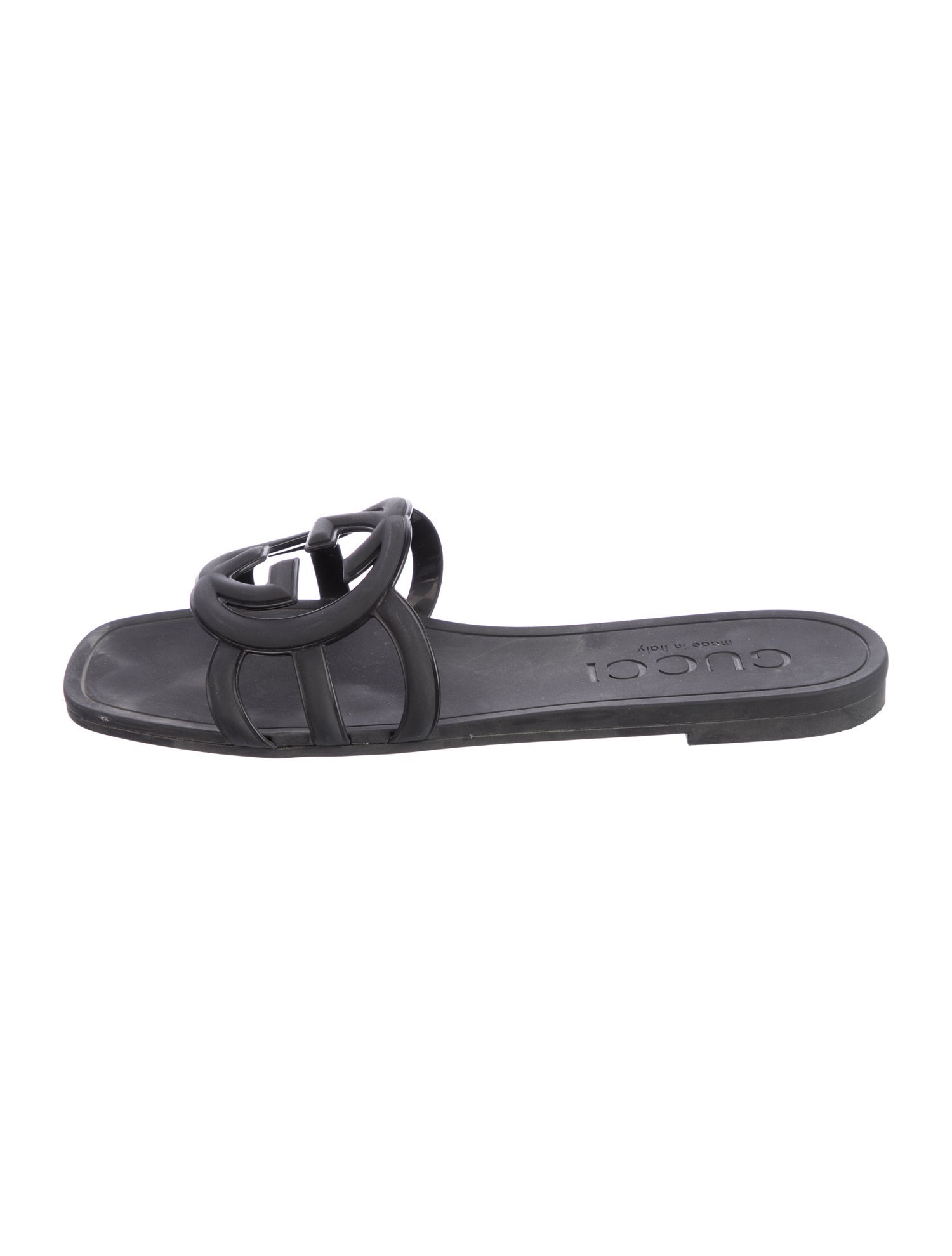 Gucci Interlocking G Logo Rubber Slides