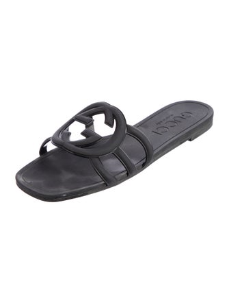 Gucci Interlocking G Logo Rubber Slides