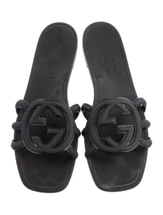 Gucci Interlocking G Logo Rubber Slides