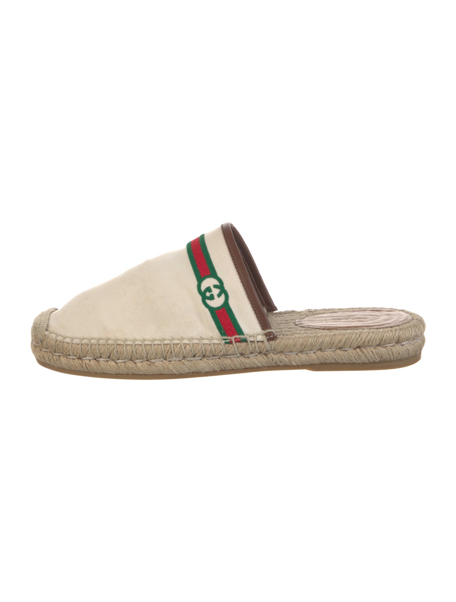 Gucci Web Accent Canvas Slides
