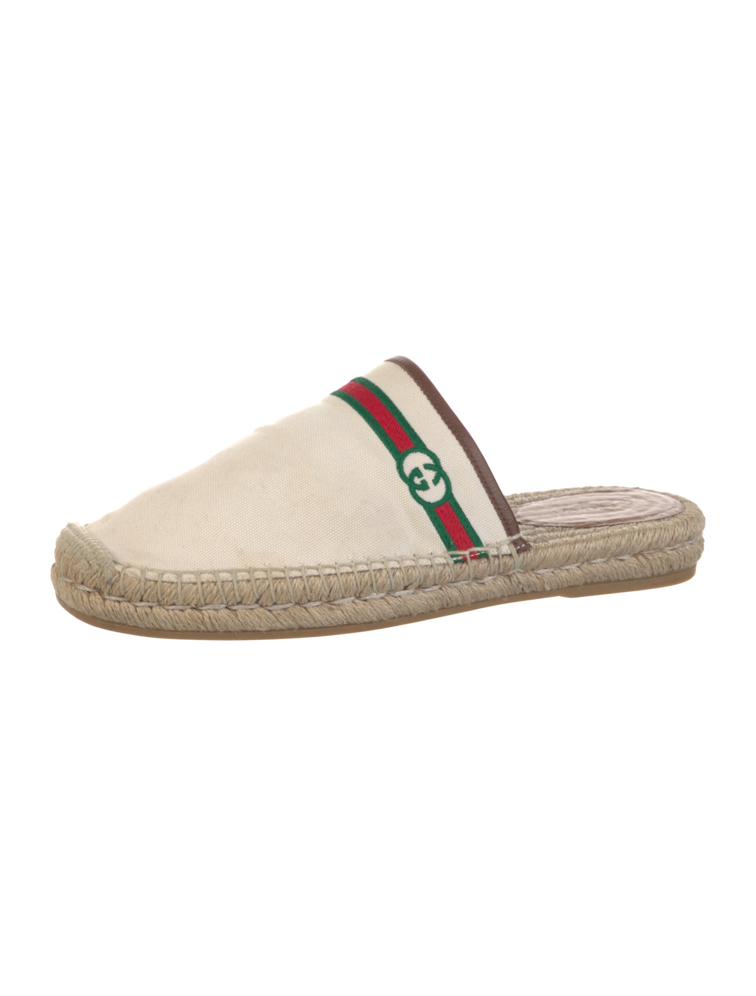 Gucci Web Accent Canvas Slides