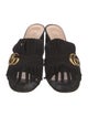 Gucci Double G Logo Suede Slides