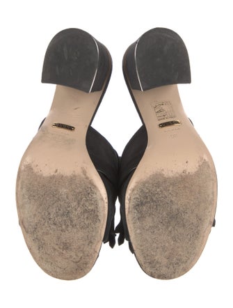 Gucci Double G Logo Suede Slides