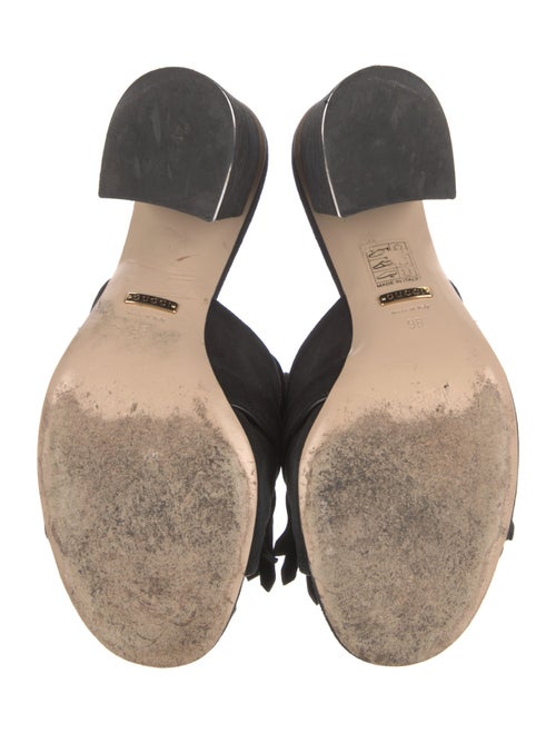 Gucci Double G Logo Suede Slides