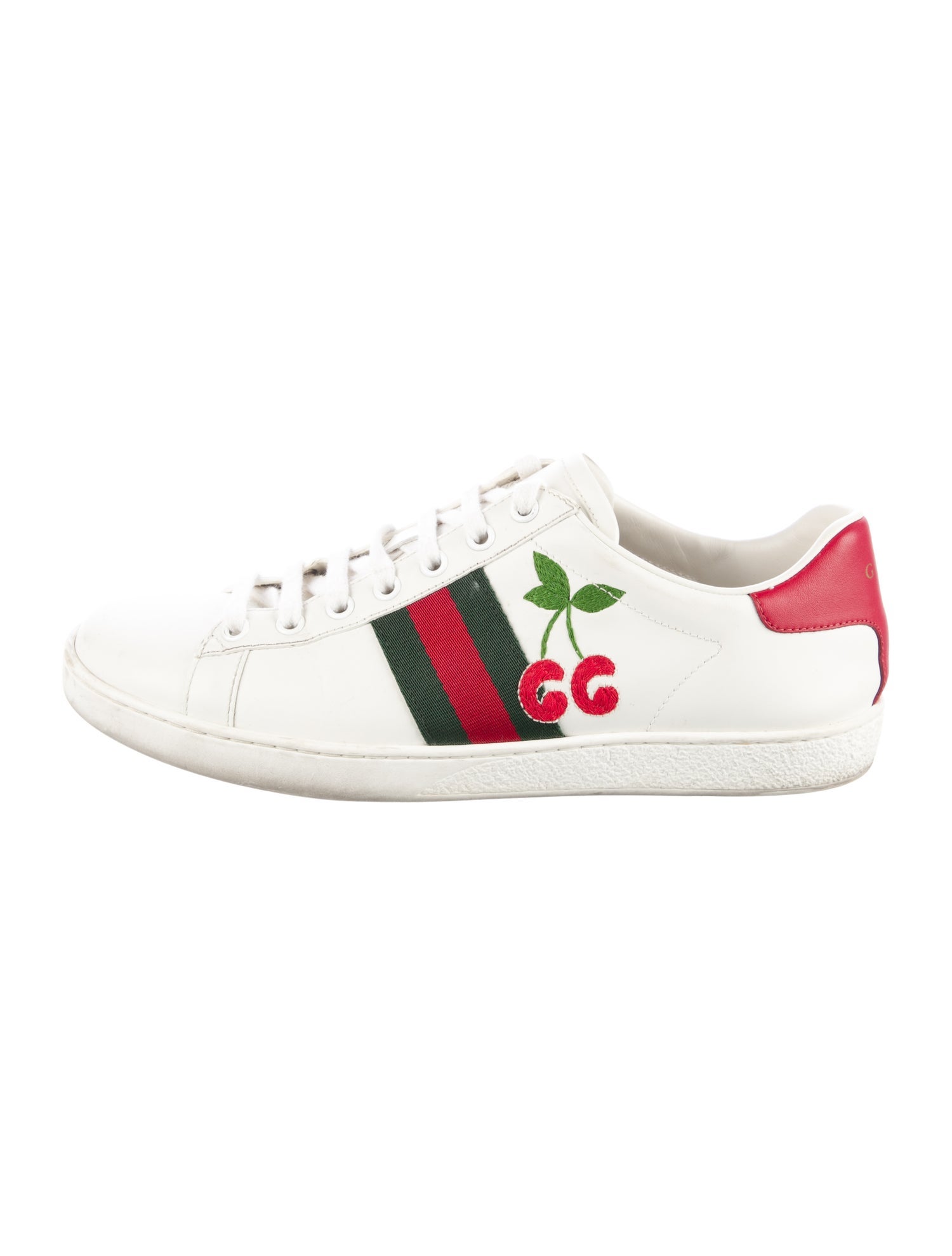 Gucci Web Accent Leather Sneakers