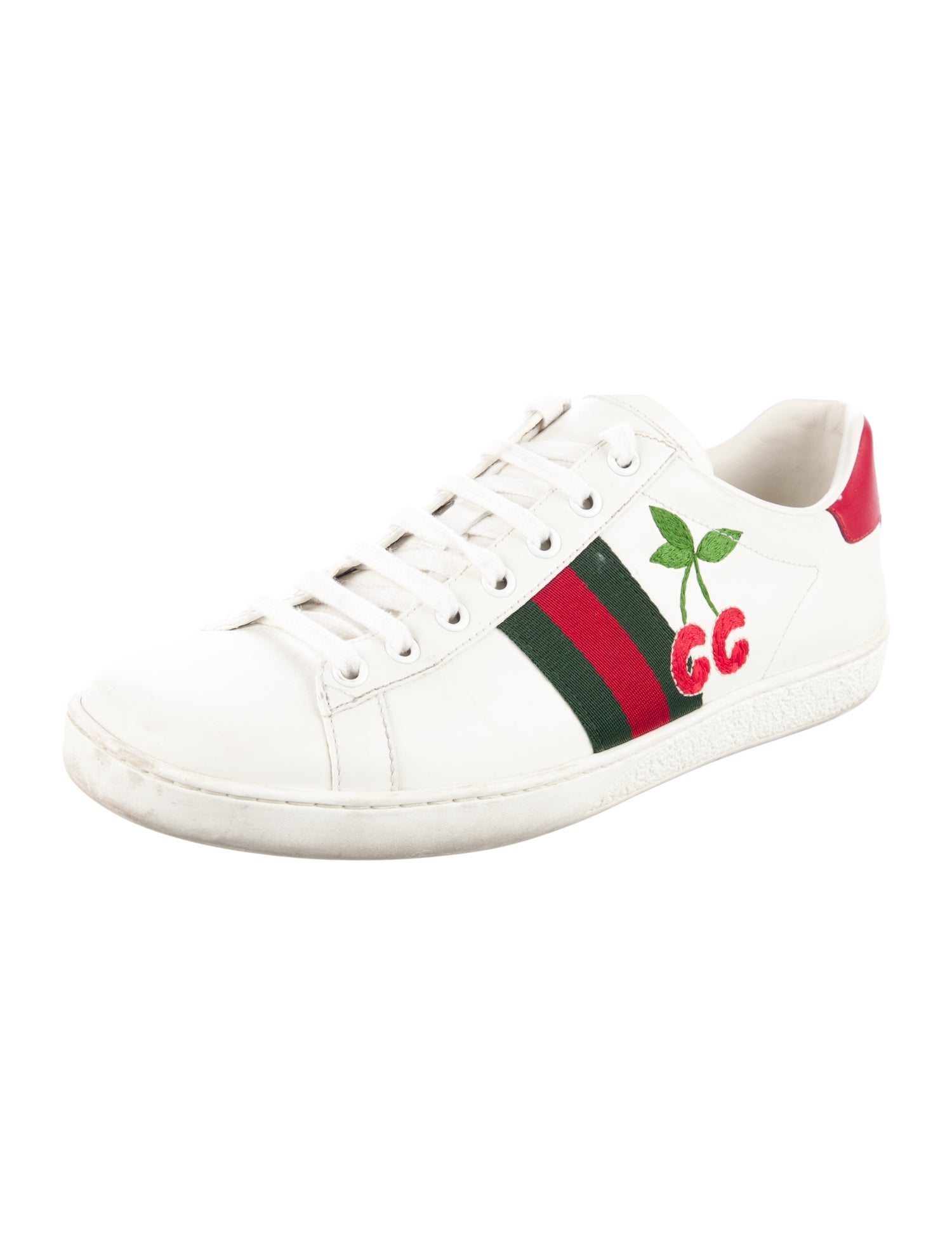 Gucci Web Accent Leather Sneakers