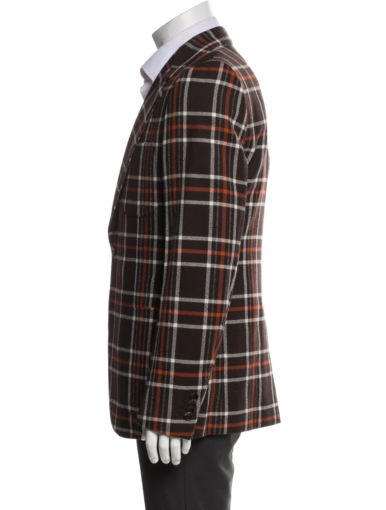 Gucci Wool Plaid Print Sport Coat