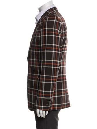 Gucci Wool Plaid Print Sport Coat